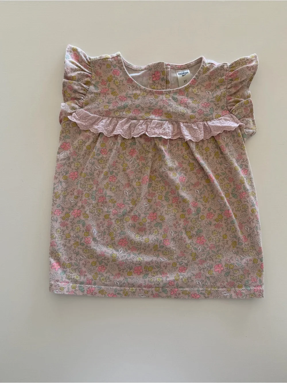 OshKosh Floral Ruffle Top Size 3T GUC